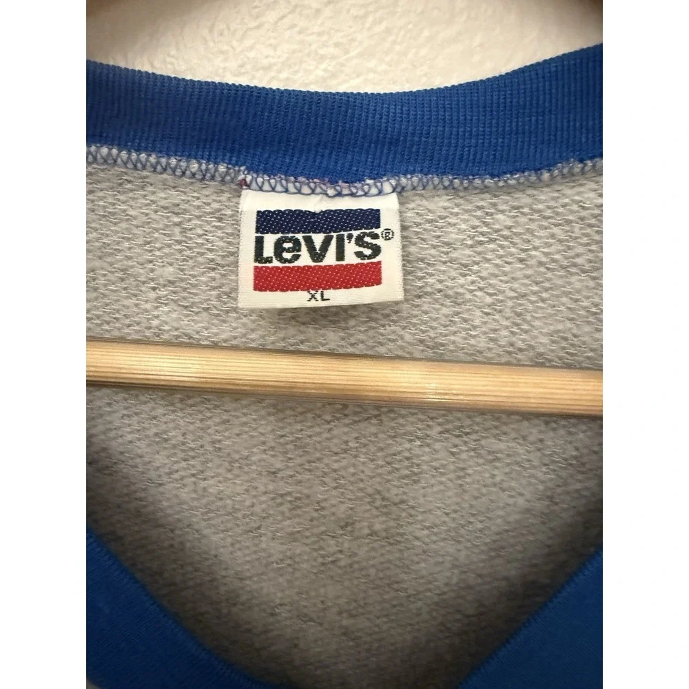 VTG 80's Levi's made in USA Short Sleeves Sweatshirt Blue Trim‎ Sz XL